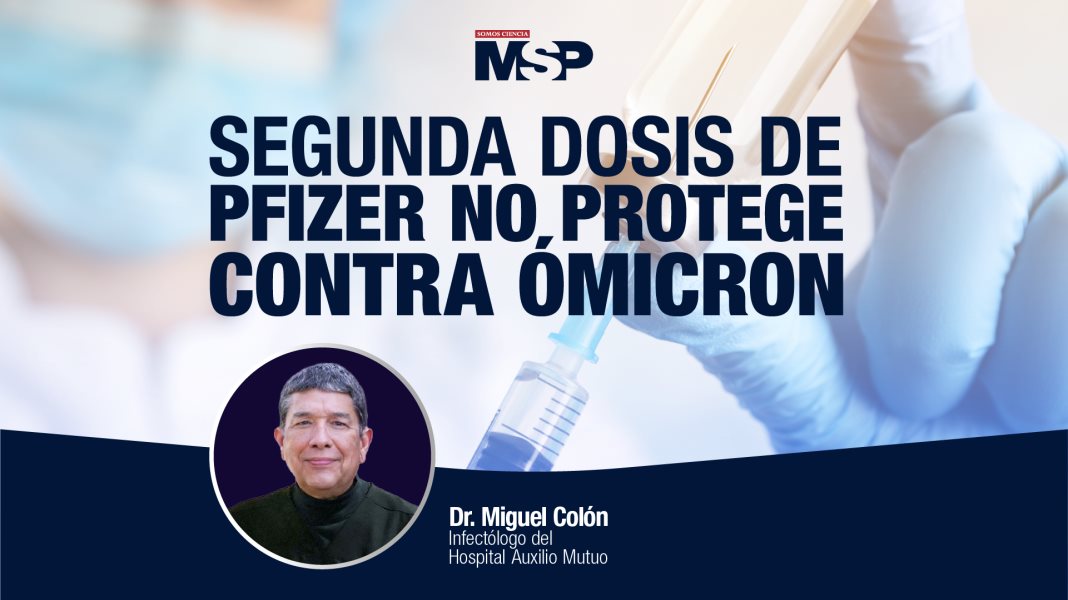 Segunda dosis de Pfizer no protege contra Ómicron