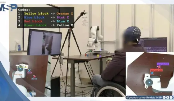Brazo robótico asistido por IA permite a un paciente paralizado moverlo a través de señales cerebrales