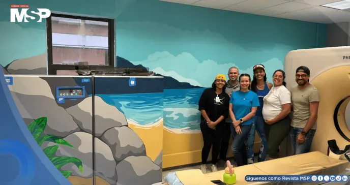 Voluntarios pintan mural costero en hospital infantil de Bayamón para calmar a pacientes pediátricos