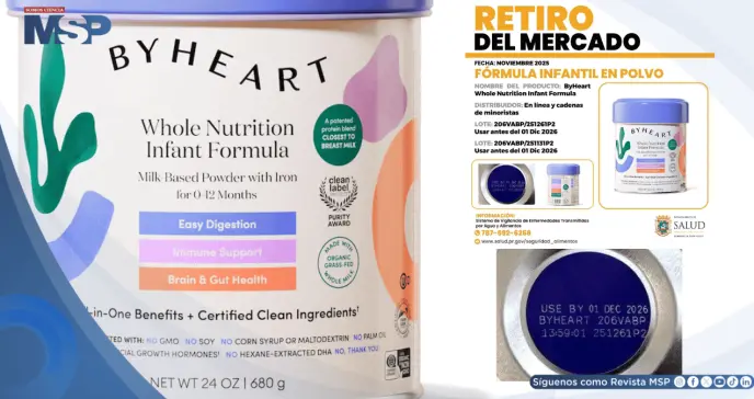 Salud activa sistema de vigilancia ante retiro de fórmula infantil vinculada a casos de botulismo en EEUU