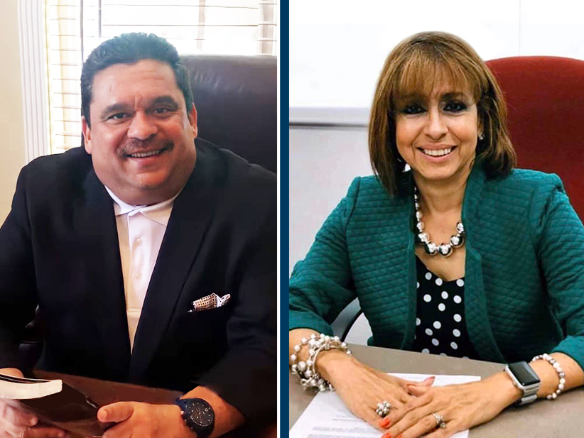 Obispo Angel Angel Marcial, ejecutivo continental de la Iglesia de Dios en Puerto Rico y Wanda Ayala presidenta de cual Asociación de la Educación Privada de Puerto Rico.