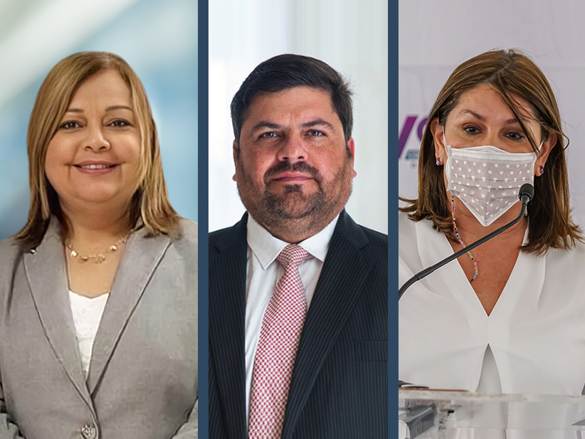 Ana Escobar, Secretaria de Corrección, Carlos Mellado Secretario del Departamento de Salud, Iris Cardona Directora del Programa de Vacunación.